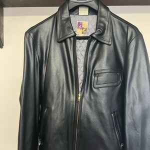 Disel Black Patent Leather Jacket -